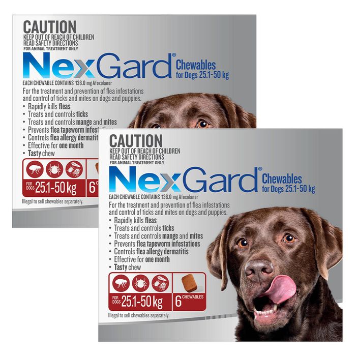 Nexgard Chewables For Large Dogs (25 - 50 Kg) Red 12 Chews