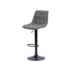 Urban Style Harry Bar Stools Gas Lift Black Metal Grey Pu Pair