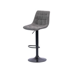 Urban Style Harry Bar Stools Gas Lift Black Metal Grey Pu Pair
