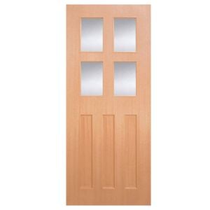 Woodcraft Doors 2040 x 820 x 40mm Clear Safety Entrance Door FED06
