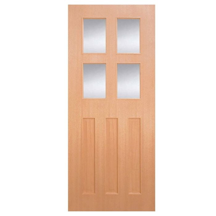 Woodcraft Doors 2040 x 820 x 40mm Clear Safety Entrance Door FED06