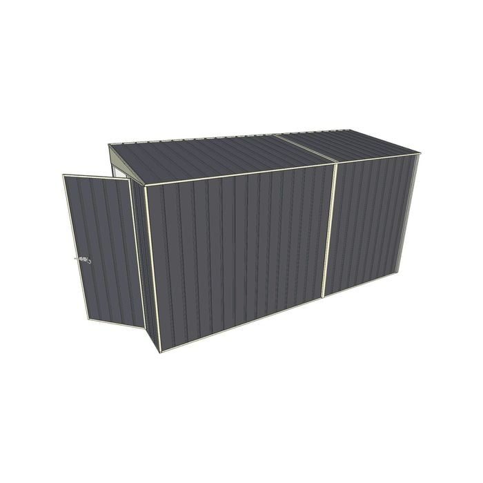 Build-A-Shed 1.2 x 3.7 x 2.0m Tunnel Shed Tunnel Hinged Door No Side Doors - Grey
