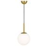 Telbix Bally Modern Pendant Hanging Lamp Light Glass Metal Opal Matt Antique Gold