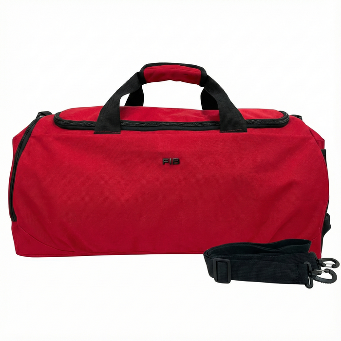 48 Litre Fib Sports Duffle  Duffel Gym Canvas Travel Foldable Red