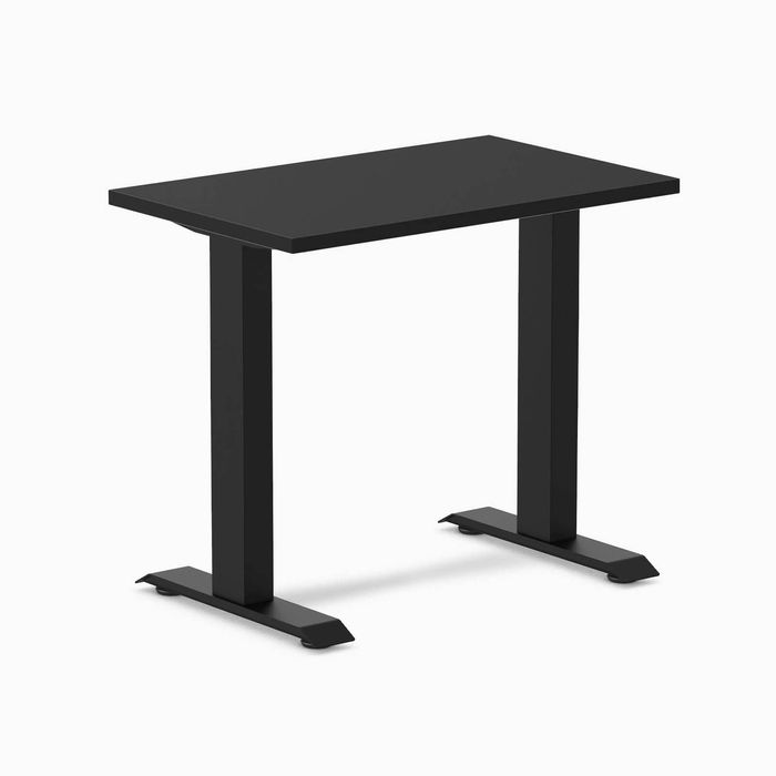 Desky Fixed Height Mini Office Desk Matte Black Frame 80cm