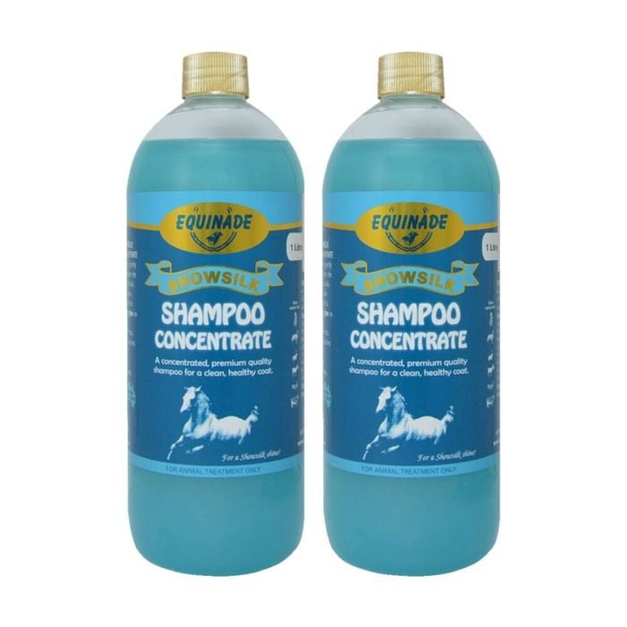 2PK Equinade Showsilk Glo Concentrate Horse Coat Grooming Care Shampoo 1L
