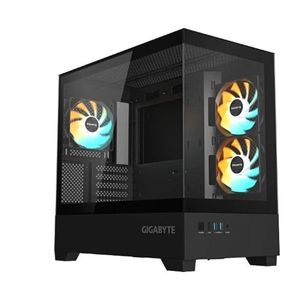 Gigabyte C201 PANORAMIC, Mid Tower, mini-ITX/m-ATX, Black, H431x W242x D430 mm, 5 Slots, USB 3.0 x2, H=502 W=313 D=525 mm