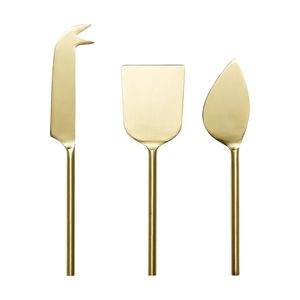 3pc Ecology Apostle Cheese Knife Set Gold 18cm Stainless Steel Enamel
