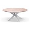 Tuscany Large Round 1.8m Outdoor Aluminium And Teak Top Dining Table White