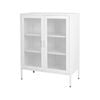 Levede Adjustable Steel Sideboard Cabinet White