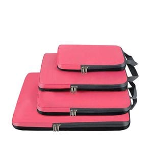 Catzon 4 Set Compression Packing Cubes Travel Accessories Expandable Packing Organizers-coral