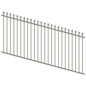 ProtectorAl 1201-2400W x 1200H Pale Eucalypt Spear Top Pool Fence Panel Raked Up to 15º