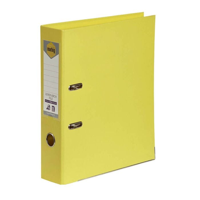 Marbig Lever Arch File 75mm (A4) (Lemon)