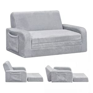 Advwin 3-in-1 Kids Loveseat Sofa Toddler Couch Chair & Lounger Grey