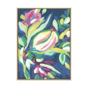 Artey | Blue Tropics III - Framed Canvas - Natural Frame - 112 x 150cm
