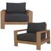Stud 2pc 1+1 Seater Outdoor Patio Sofa Lounge Chair Set with Solid Timber Frame