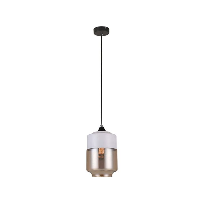 CLA Lighting CASA White with Amber Glass Pendant Light - Wine Glass