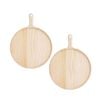 SOGA 2 Pack 11-Inch Round Pine Wood Serving Trays