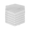Argon Tableware 6x White Marble Coasters - 10cm Hexagonal Drink Placemats Reusable Dining Table Drinks Coaster Mug Glass Cup Mat