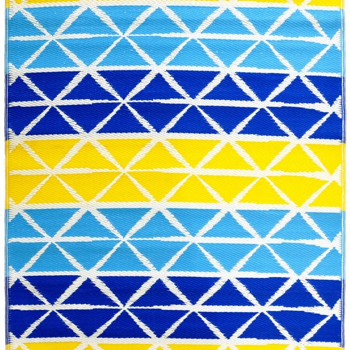 Reversible Indoor/outdoor Mats - Chatai-2685-aqua Yellow-180x270