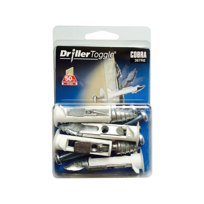 Cobra 6 x 75mm Anchor DrillerToggle Screws - Pack of 4