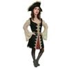 Ladies Adult Deluxe Pirate Woman Costume Womens Halloween Fancy Dress Party - Black | One Size | Polyester