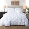 Fabric Fantastic Diamond Pintuck Double Size White Quilt/doona/duvet Cover Set