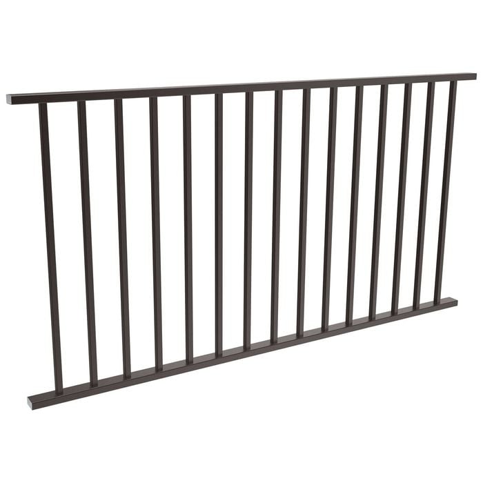 ProtectorAl 1800 x 950mm Black Aluminium Flat Top Square Picket Balustrade Panel