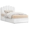 Alfordson Bed Frame Single Size Gas Lift Storage Base Wooden Boucle White Mutis