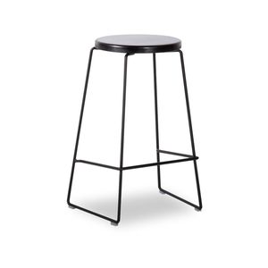 Hugo Bar Stool - Black Frame - Black Seat - 78cm Square Seat / Black Frame / Black Seat