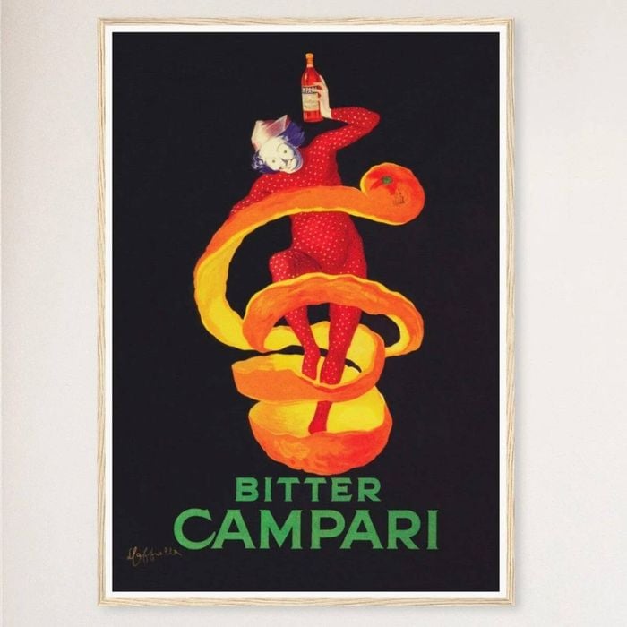 Galrie Bitter Campari Vintage Advertising Poster by Leonetto Cappiello Italian Art, Wood Frame, A4 21 x 30cm (8 x 12inch)