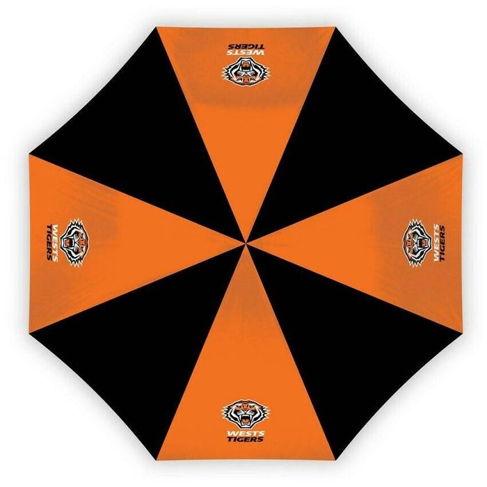 NRL Compact Umbrella - West Tigers - Rain - Glovebox - 60cm Length W17cm