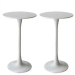 Levede 2x Round Marble Bar Tables White