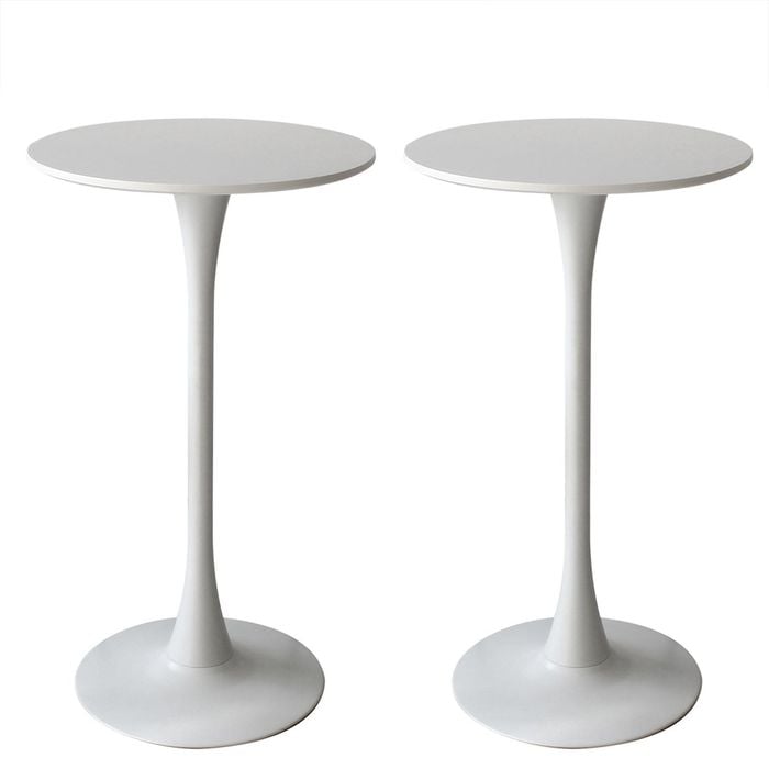 Levede 2x Round Marble Bar Tables White