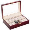 Catzon Watch Box Storage Case Wooden Jewellery Display Organizer-12slot