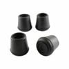 Surface Gard 16mm Black Round External Rubber Chair Tips - 4 Pack