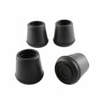 Surface Gard 16mm Black Round External Rubber Chair Tips - 4 Pack