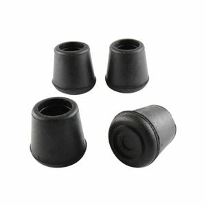Surface Gard 16mm Black Round External Rubber Chair Tips - 4 Pack
