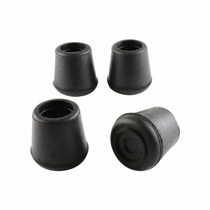 Surface Gard 16mm Black Round External Rubber Chair Tips - 4 Pack