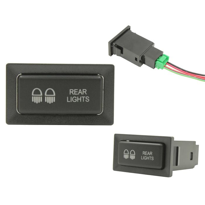 Switch Boss Green Horizontal Switch fits pre-2002 Toyota 75/78/79/80/90/95 Series - Rear Lights