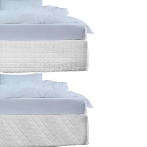 Random Pattern Quilted Valance White Queen