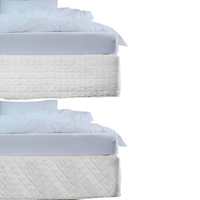 Random Pattern Quilted Valance White Queen