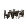 7 Pieces Dining Suite 180cm Medium Size Dining Table & 6X Chairs with Solid Acacia Wooden Base in Chocolate Colour