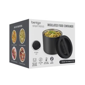 Bentgo Stainless Steel Insulated 560ml Food Container 13x10.4cm Carbon Black