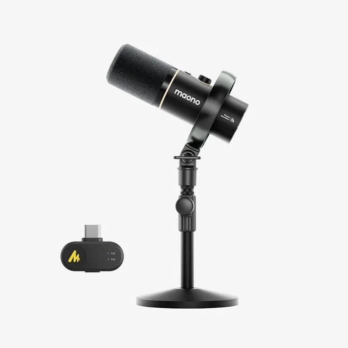MAONO PD200W Hybrid Podcasting Wireless Microphone (BA37 Book Arm)