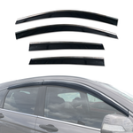 AUSGO Stainless Trim Weather Shields for Honda CRV CR-V 2007-2011 Weathershields Window Visors Wind Deflectors
