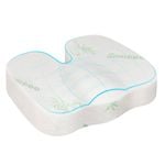 STARRY EUCALYPT Seat Cushion Memory Foam Pillow Pad Car Office Pain Relief Bamboo White