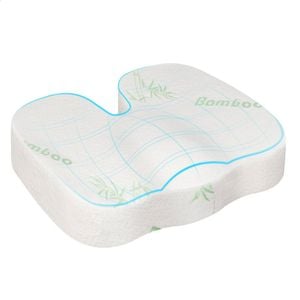 STARRY EUCALYPT Seat Cushion Memory Foam Pillow Pain Relief Bamboo White