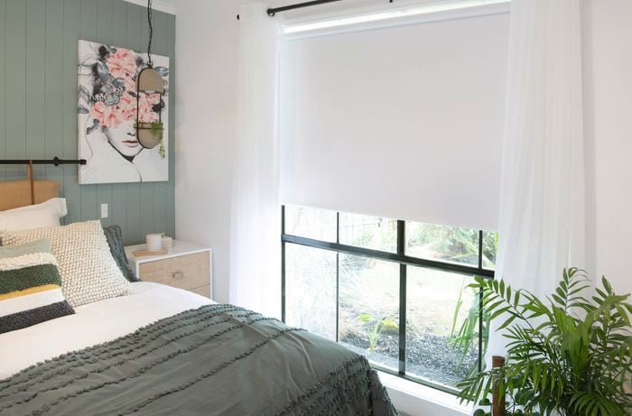An installed roller blind in situ