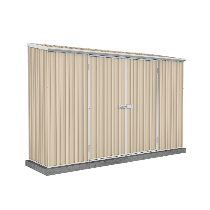 Absco Sheds 3.0 x 0.78 x 1.95m Classic Cream Double Door Space Saver Garden Shed